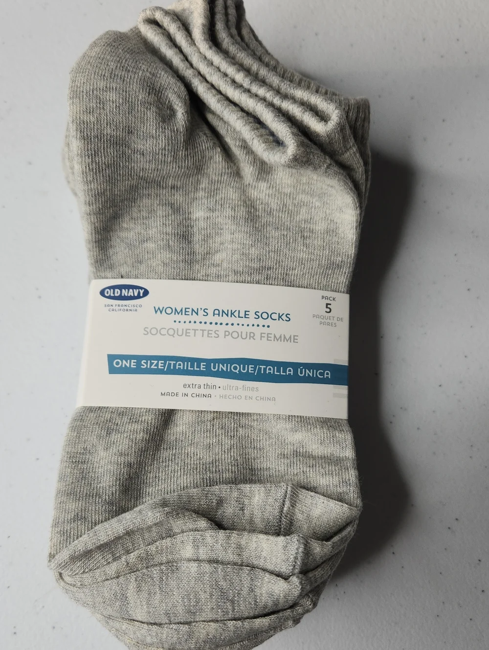 Old Navy Gray Women's Ankle Socks - Light Heather Gray (5 Pack)